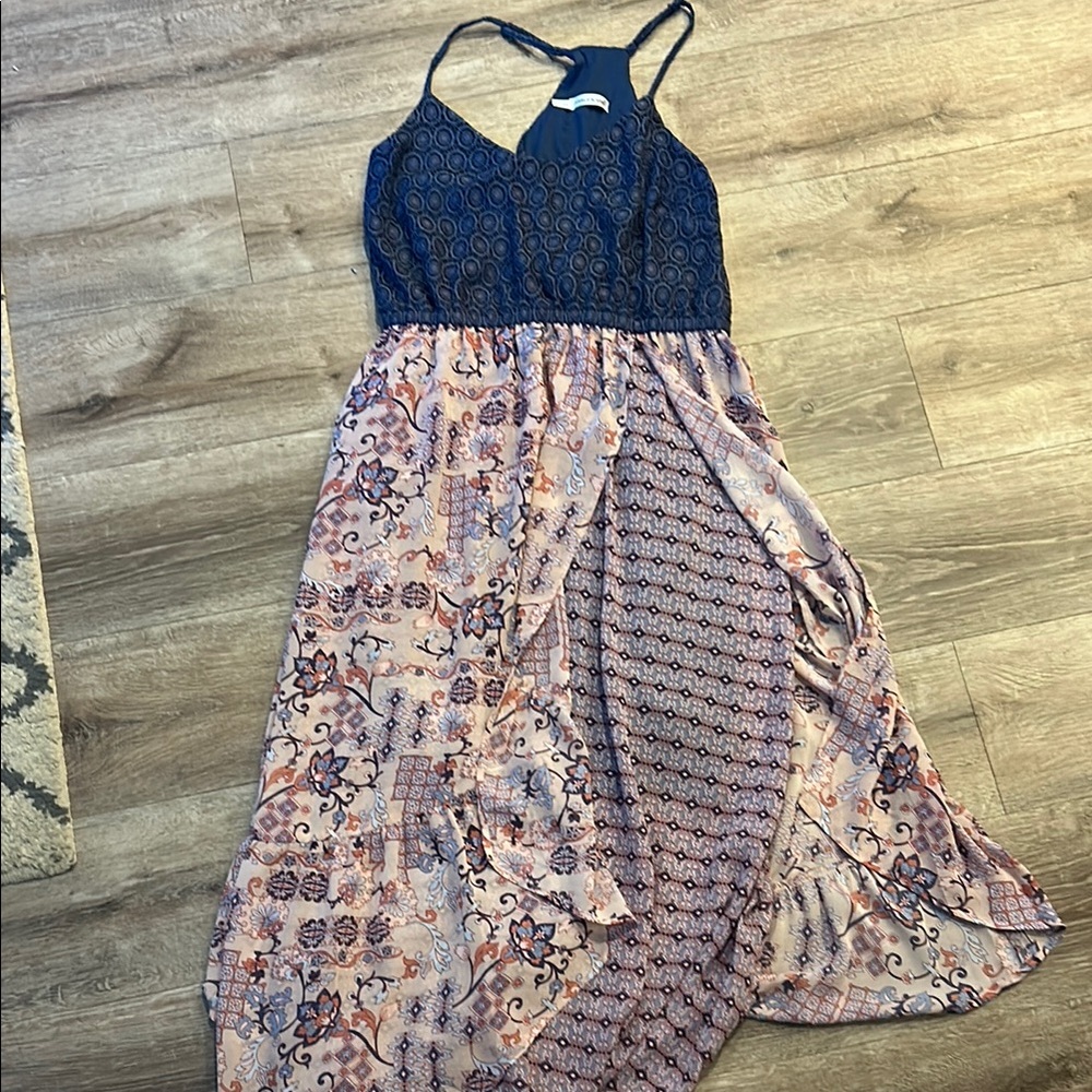 Maurices Blue and Pink High Low Dress